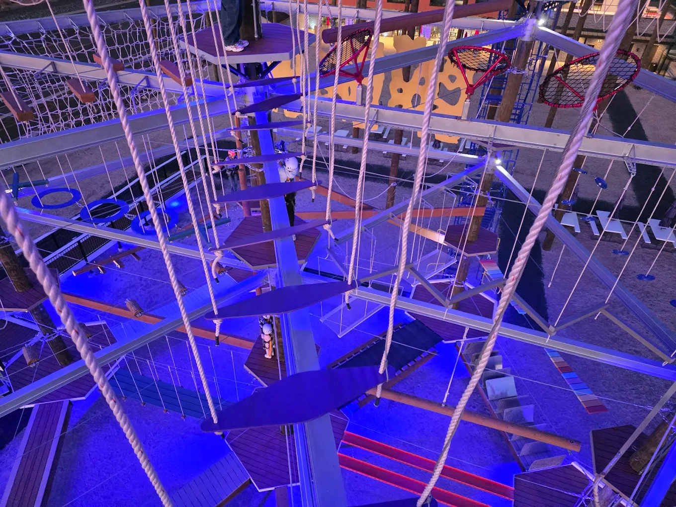 Nighttime high ropes course near Zion