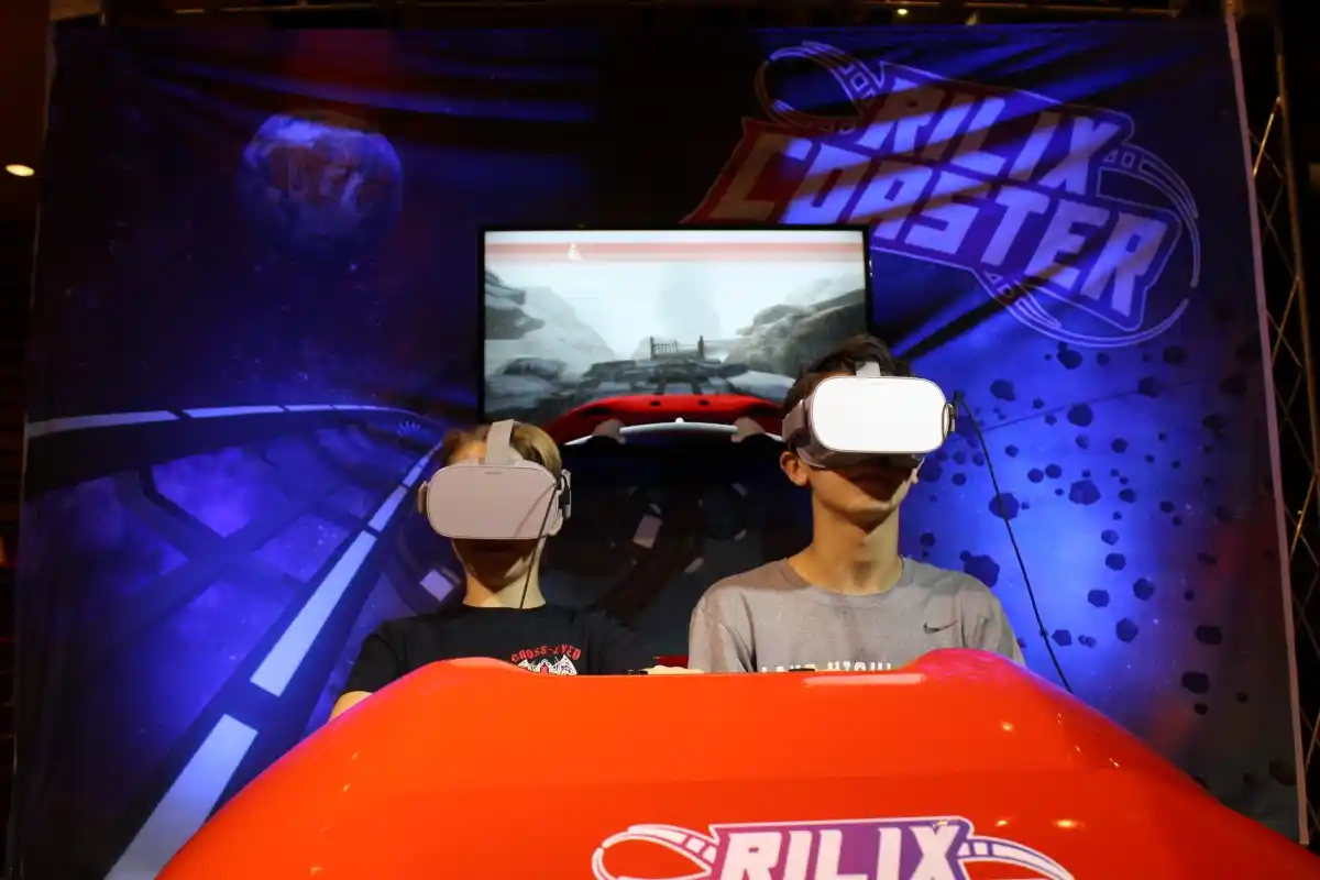 VR roller coaster indoor attraction Hurricane Utah